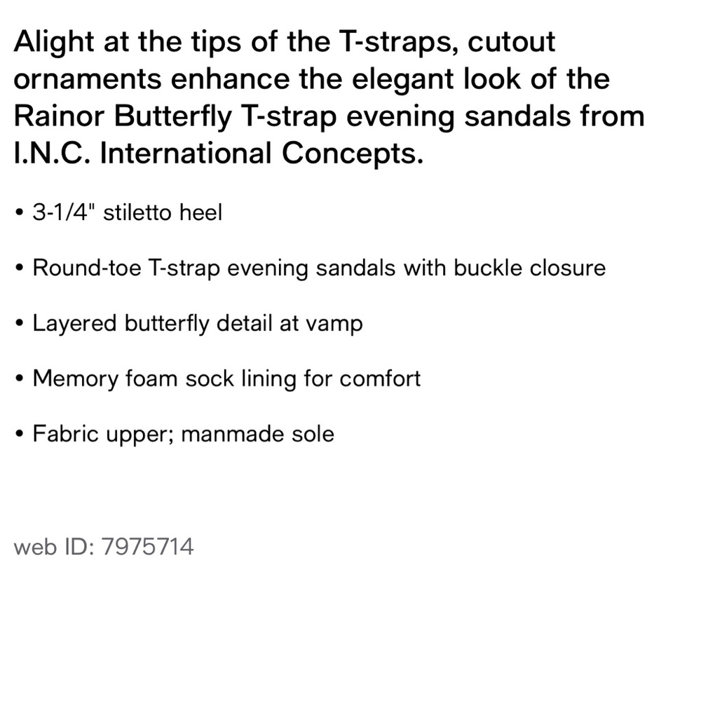 INC- International Concept Rainor Butterfly T-strap Evening - Picture 8 of 8